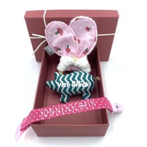 GESCHENK- SET Baby 3- teilig – Glückspilz rosa