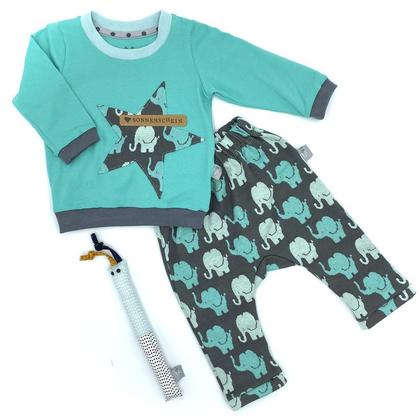 GESCHENKBOX Baby 68/74 - Elefanten mint