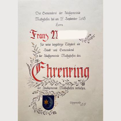 Ehrenurkunde handgeschrieben, individuell für besondere Verleihungen - Image 3