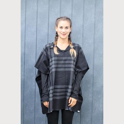 Poncho "black grey"