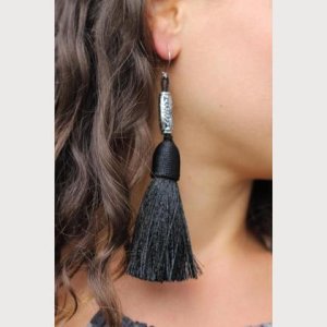 Ohrring Quaste „black“