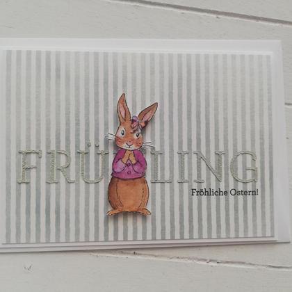 Osterkarte "Frühling violett Hase"
