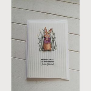 Osterkarte Hase Aquarell „violett“