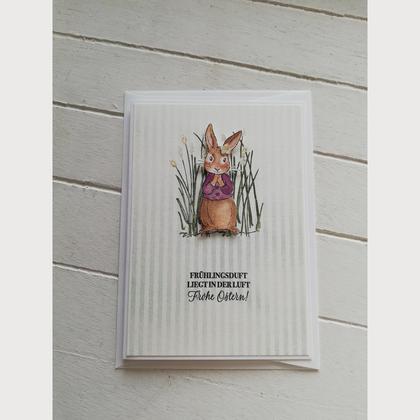 Osterkarte Hase Aquarell 