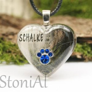 Hund/Katzen Andenken mit Straßpfote und Fell