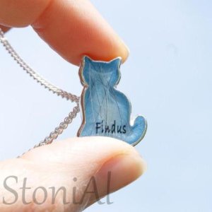 Katzenhaare Andenken 925 Silberkatze