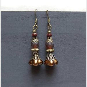 Ohrringe Vintage-Style – braun