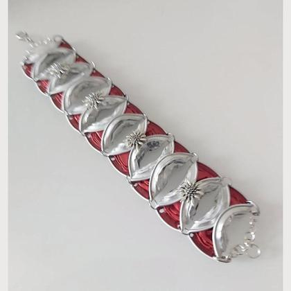 upcycling: Trachten - Armband aus Kaffeekapseln - rot - Image 2