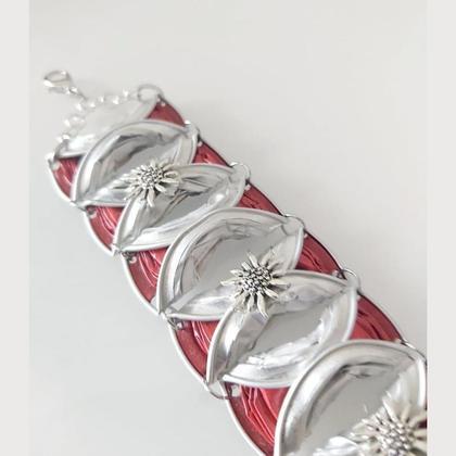 upcycling: Trachten - Armband aus Kaffeekapseln - rot - Image 3