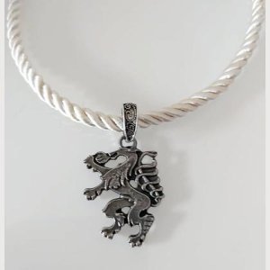 Trachtenhalskette mit Steiermark Panther, weiss