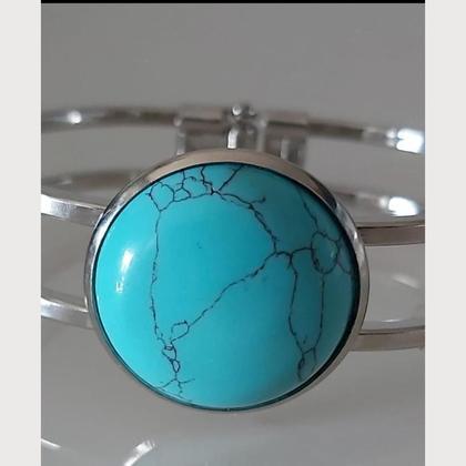 Armreif, Armband - mit großem Howlith - Image 3