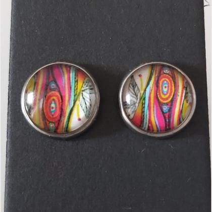 Ohrringe - bunt - Edelstahl