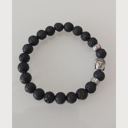 Armband Lava - schwarz - mit Buddha