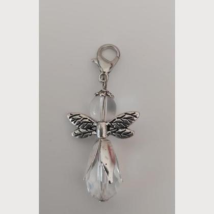 Anhänger Engel - Schutzengel - Perlenengel - transparent weiss