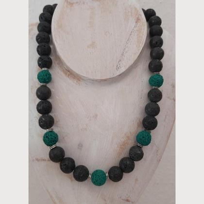 Trachtenhalskette Lava - schwarz-grün