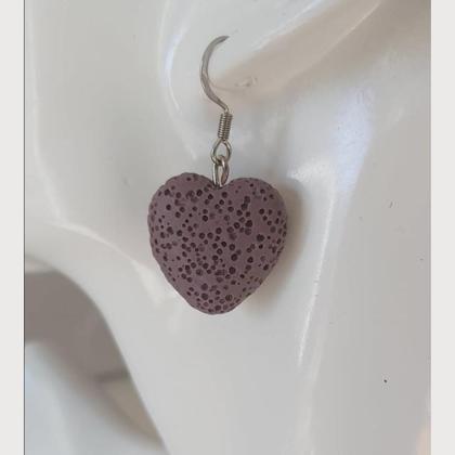 Ohrringe Lava-Herzen - violett