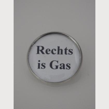 Sprüche - Brosche  "Rechts is Gas"