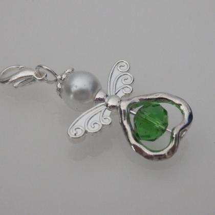 Anhänger Engel - Schutzengel - Perlenengel - grün - Image 2