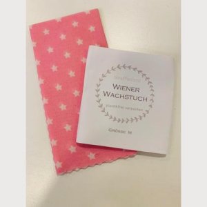 Wiener Wachstuch Gr. M Sterne rosa