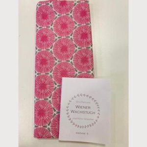 Wiener Wachstuch Gr. S Kreis Muster pink