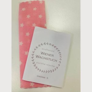 Wiener Wachstuch Gr. S Sterne rosa