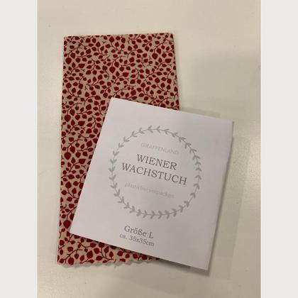 Wiener Wachstuch Gr. L Blumenranken rot