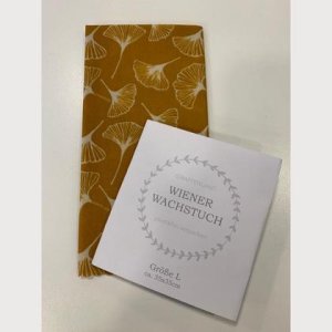 Wiener Wachstuch Gr. L Ginkoblätter gelb