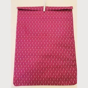 Wiener Wachstuch-Brotbeutel Gr. L Blätter Muster pink