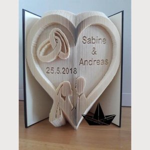Hochzeitsherz – gefaltets Buch