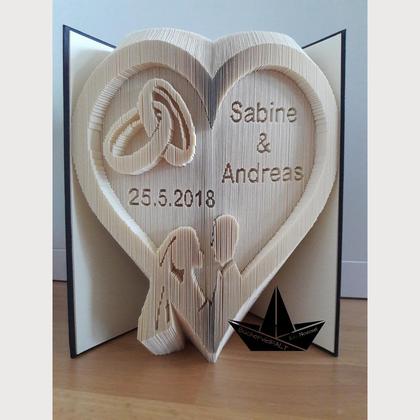 Hochzeitsherz - gefaltets Buch