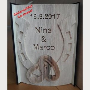 Hufeisen zur Hochzeit – gefaltetes Buch