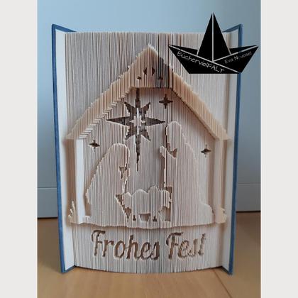 Weihnachtskrippe Frohes Fest - gefaltetes Buch