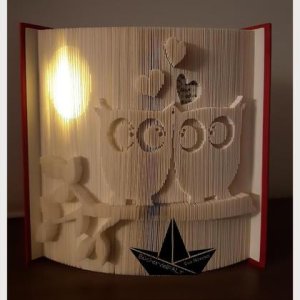 verliebte Eulen – gefaltetes Buch