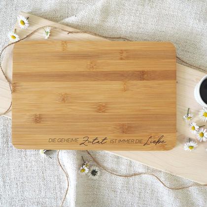 Die geheime Zutat... Kuchenbrett mit besonderer Botschaft