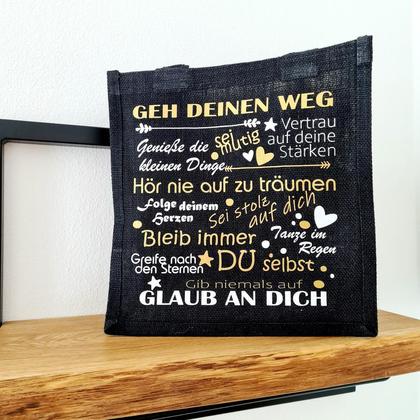 Jute-Shopper Schwarz - Image 2