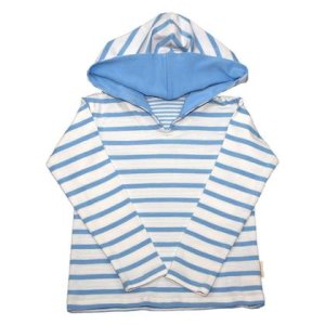 Bio Kinderhoody hellblau/weiß