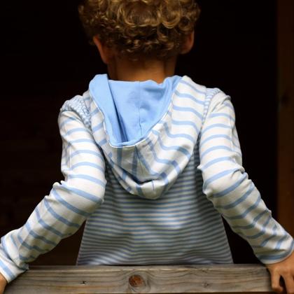 Bio Kinderhoody hellblau/weiß - Image 4