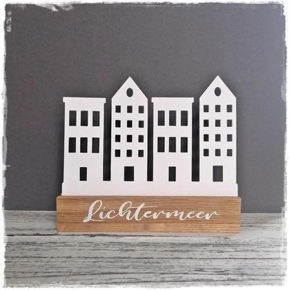 Kartenaufsteller LICHTERMEER mit Häuserzeile