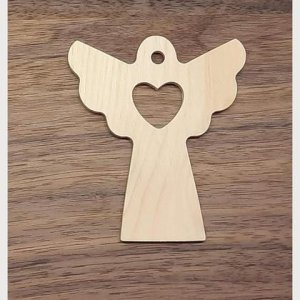 Engel mit Herz aus Zirbenholz 8 Stück im Set