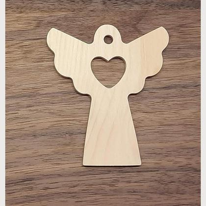 Engel mit Herz aus Zirbenholz 8 Stück im Set