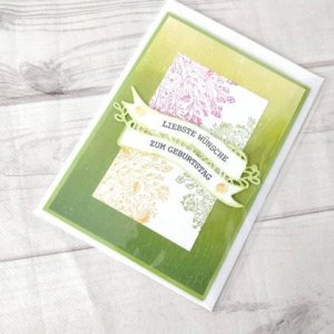 Geburtstagskarte Blumenbanner