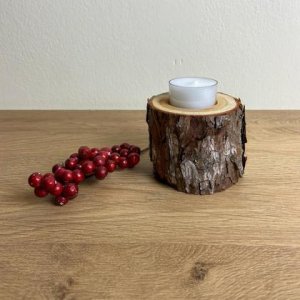 Teelichthalter Lärchenstumpf 6-8cm