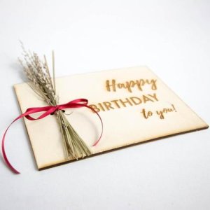 Holzkarte „Happy Birthday to you“