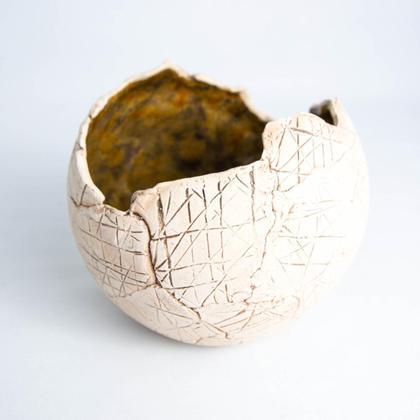 Windlicht-Kugel mit Streifen-Muster - groß