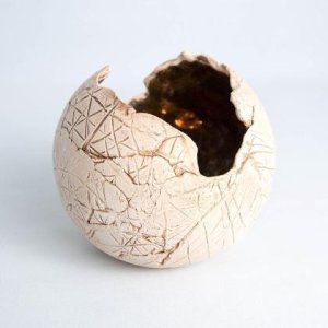 Windlicht-Kugel mit Streifen-Muster – mittel