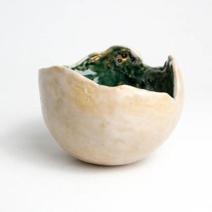 Windlichtkugel beige-grün - klein - Image 3