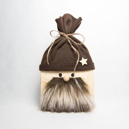 Weihnachts-Wichtel mit brauner Mütze - groß