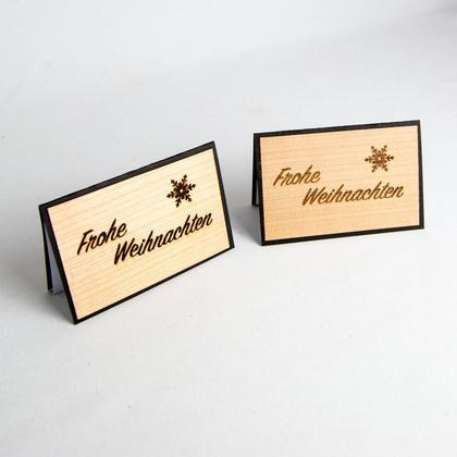 Kleine Holz-Weihnachtskarte "Frohe Weihnachten" - Image 2