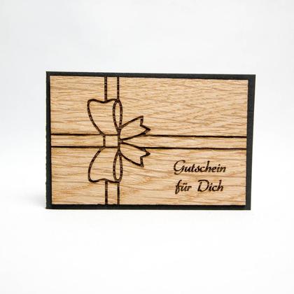 Kleine Holz-Karte "Gutschein"