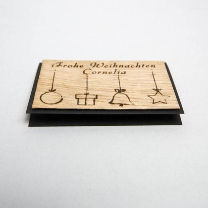 Holz-Platzkarte "Frohe Weihnachten" & weihnachtliche Symbole - Image 2